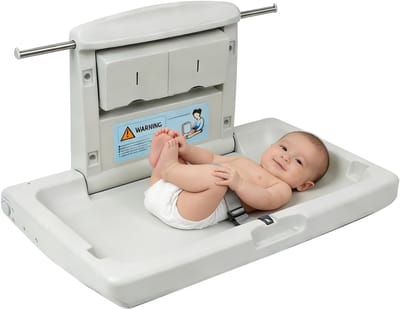 Baby Verschoonstation - Luier Wisseltafel - Veilig Luiers Verschoon - Opvouwbaar Wandmodel - 85 x 54 x 48 cm - Grijs