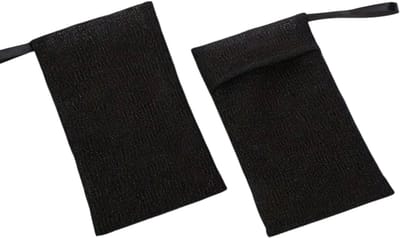 Zeepzakjes voor Douche en Bad – Exfoliërende Zeepzak voor Scrub, Massage en Lichaamsverzorging – 2 Stuks - Zwart