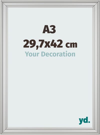 Your Decoration - Fotolijst A3 29,7x42 cm - MDF - Zilver Mat - Lazio