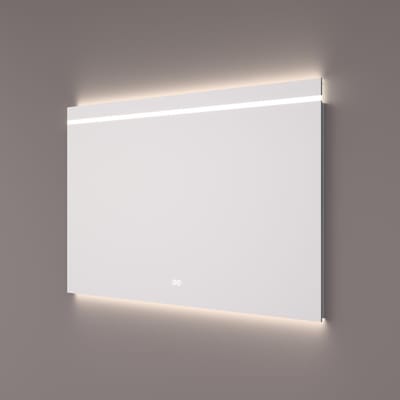 HIPP Design spiegel met Horizontale LED-Streep en Indirecte Verlichting Onder 80 x 70 x 3 cm + Spiegelverwarming + Kleurenwissel + Touch Dimmer