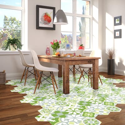 Antislip vloerstickers met beschermlaag - TOMETTES SOL LORIDA - 40x90cm - 10 zeshoekige stickers 20x18cm