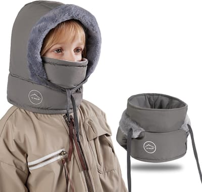 Thermische Balaclava voor Kinderen, Multifunctionele Verstelbare Winddichte Fleece Ski Masker met Nekgaiter, 3-in-1 Volledige Gezichtsmasker voor Winterse Activiteiten