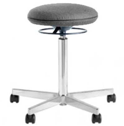 Ergonomische werkkruk - Zit sta kruk - Blazer Licht Grijs - Wielen - Gepolijst Aluminium Voetplaat