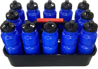 Bidonkrat met 12 bidons van 750 ml - Waterkrat - 12 bidons met krat - Bidonhouder Ciclón Sports - Blauw