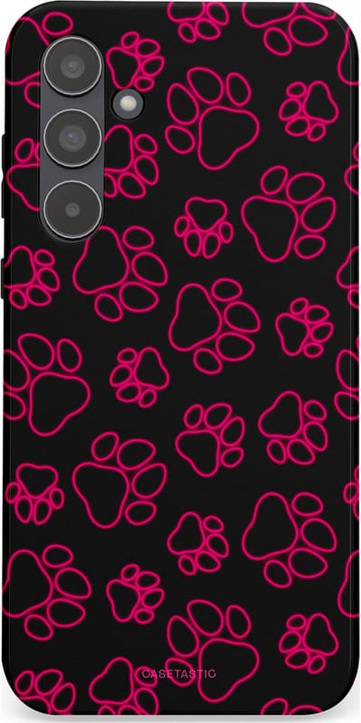 Casetastic Hoesje Geschikt voor Samsung A55 - Stijlvolle Beschermende Duo-layer Case - Neon pootjes