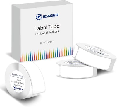 3x Etikettenrol Wit Zelfklevend Thermisch Papier 12mm x 40mm voor Opslag en Huisgebruik