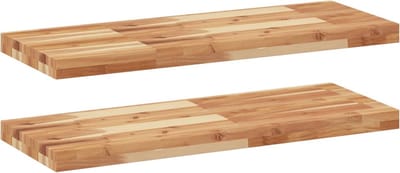 vidaXL - Wandschappen - 2 - st - zwevend - olieafwerking - 100x30x4 - cm - acaciahout