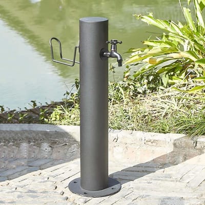 Verticale Tuinfontein - Waterkolom Kraan - Tuin Irrigatie - Roestvrij Staal - Vrijstaand - Zilver