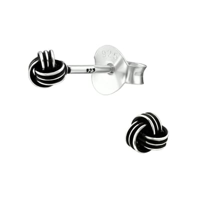 Amanto Oorbellen Freekje - 925 Zilver Geoxideerd - Knopje - ∅3,5mm