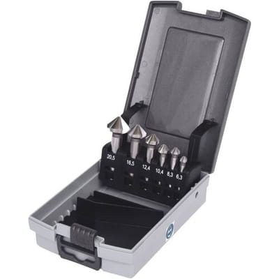 KS Tools 3360446 336.0446 Kegelverzinkboorset 6.3 mm, 8.3 mm, 10.4 mm, 12.4 mm Staal Cilinderschacht 1 stuk(s)