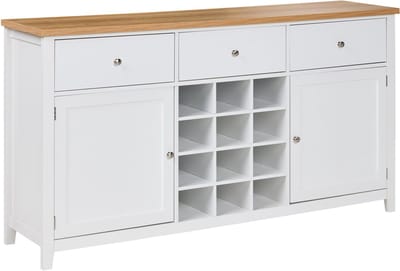 LUCASTON - Wijnkast - Wit - MDF