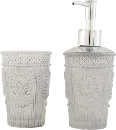 6GL1118 - Badkamer set (4) - Doorsnede/hoogte: 7 x 18/Doorsnede/hoogte: 7 x 11 - glas - Transparant