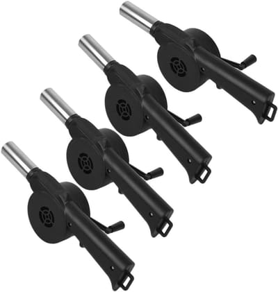 Hand Blower - Luchtpomp Vuuraanblazer - Barbecue Aanmaken - Handmatige Bediening - 25 cm - Zwart