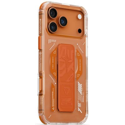 Skinarma Helio Hoesje voor iPhone 17 Pro Max Magnetic Charging + Grip Stand Oranje