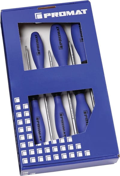 Promat 6-delige schroevendraaierset - sleuf/PH