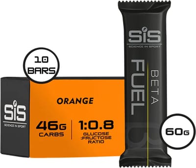 Science In Sport - SIS Beta Fuel Energy Chew Bar - 1:0,8 Maltodextrine Fructose verhouding - Energierepen/Energiereep zonder coating - Orange Smaak - 10 x 60 gram