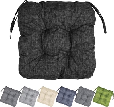 Garronda Stoelkussen 40x40 cm – 4 cm dik – Waterafstotend & UV-bestendig – Zwart GD-AM-Lara