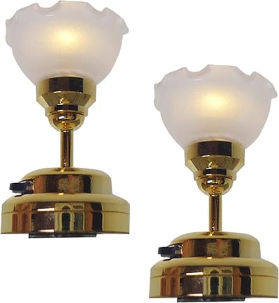 Poppenhuis Plafondlampen - Miniatuur Verlichting - Poppenhuis Decoratie - Schaal 1:12 Realistisch - 2 stuks - Bloemen