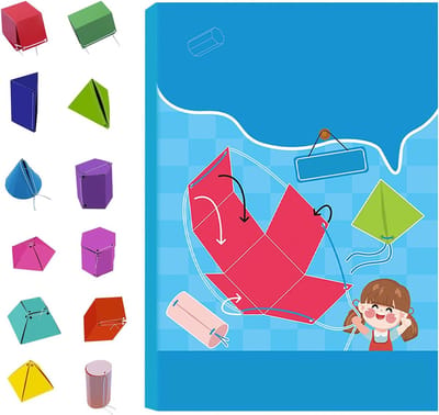 Geometrie Leerwerkboek - Ruimtelijk Inzicht - Kinderen Leren - Training Denkvaardigheden - 26 x 18 cm - Blauw