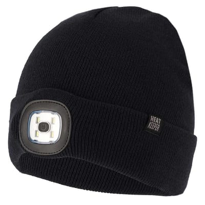 Heatkeeper - Thermomuts + LED lichtje heren - Navy - One Size