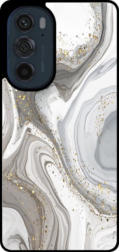 Smartphonica Telefoonhoesje Geschikt voor Motorola Edge 30 Pro met marmer opdruk - TPU backcover case marble design - Zilver geschikt voor Motorola Edge 30 Pro