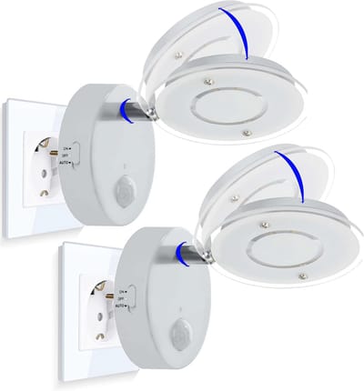 Set van 2 LED Nachtlampjes met Bewegingssensor - Warmwit Oriëntatielicht voor Binnen