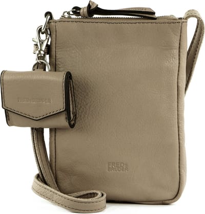 FREDsBRUDER Leren Telefoontasje Schoudertas Ginsberg Cellphone Bag Light Grey Grijs