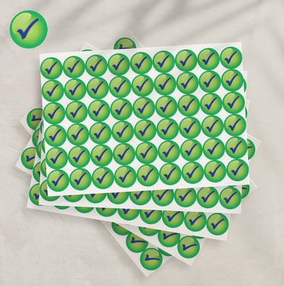 Groene Vinkjes Stickers - 5 Stickervellen - 270 Beloningsstickers - Feedback