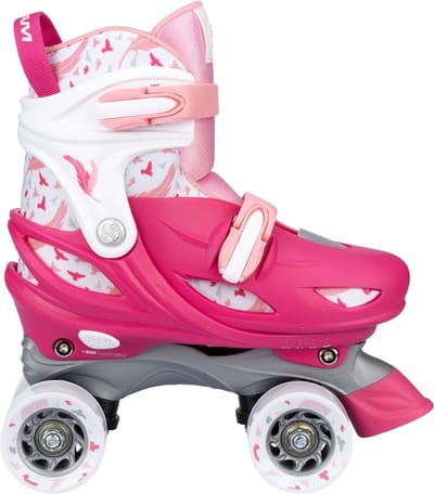 Nijdam Rolschaatsen Verstelbaar - Feather Drops - Roze - Maat 25-28