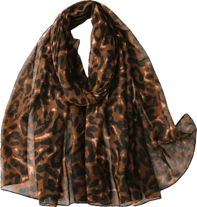 Sjaal - Luipaard Donkerbruin | 180 x 70 cm | Polyester | Fashion Favorite