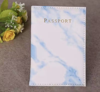 Akyol - Paspoorthouder - Paspoort Hoesje - Cover - Mapje - Paspoort tasje - blauw/marmer paspoorthoes- marmer paspoort hoesje - marmerlook paspoort hoes - paspoort van marmerlook - vakantie - spatwaterdicht paspoorthoes - paspoort organizer - reizen