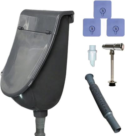 Urinoir met Deksel - Buiten Toilet - Hygiënisch Gemak - Spatreducerend Ontwerp - 19x30x19 cm - Grijs