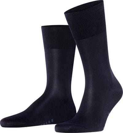 FALKE Tiago eenkleurig fil d'Ecosse katoen sokken heren blauw - maat 47-48