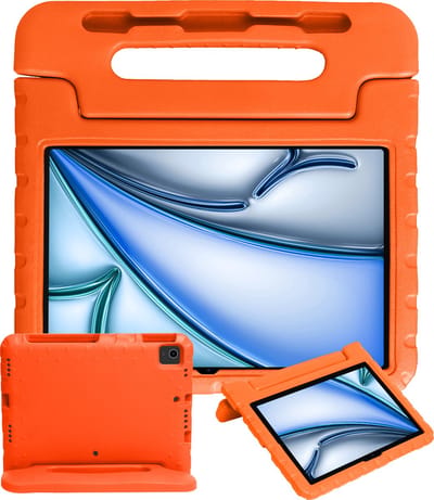 Hoesje - Geschikt voor Apple iPad Air (2024/2025/2026) - 11 inch - Kinderhoes Shockproof Bumper - Kidsproof Case - Tablethoes - Kinder Hoes Cover - Oranje