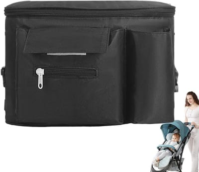 Kinderwagen Organizer - Baby tas - Onderweg met baby - Waterdicht en stevig - Niet gespecificeerd - Zwart