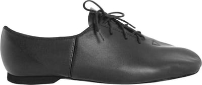 Zwarte jazzschoenen van leer Papillon PA1214 - Suède splitzool - Vetermodel – Maat 4.5