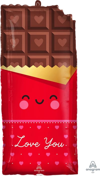 Anagram Folieballon Chocolate Love 71 X 33 Cm Rood/bruin