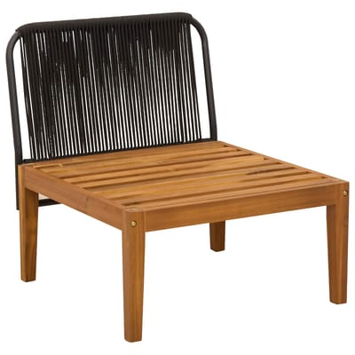 vidaXL - Tuin - Midden - Sofa - met - Kussens - Massief - acaciahout - & - touw - Naturel