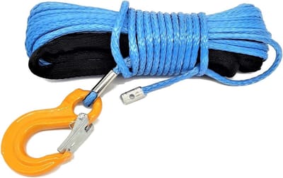 Luiertouw met haak - Trektouw kunststof - Voertuig verplaatsen - Sterk HMPE-vezel - 15 meter - Blauw