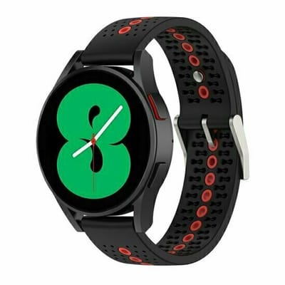 By Qubix - Dot Pattern siliconen bandje - Zwart met rood - geschikt voor Huawei Watch GT 6 / GT 7 / GT 6 pro / GT 7 pro - 46mm