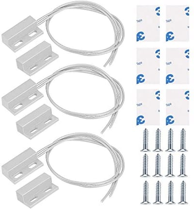 3 stuks Bedrade Deur Sensor Alarm Magnetische Reed Schakelaar - Normaal Gesloten