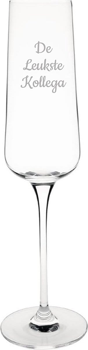 Gegraveerde Champagneglas 27cl De Leukste Kollega