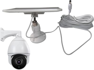 Zonnepaneel Camera - Buitenvoeding Paneel - Ononderbroken Energie - Monokristallijne Cel - 20.5 x 14 cm - Wit