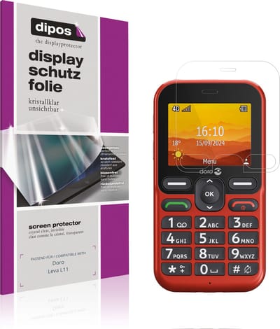 dipos – 4x Beschermfolie geschikt voor Doro Leva L11 | Krasbestendige & heldere Screenprotector Ultra-Thin