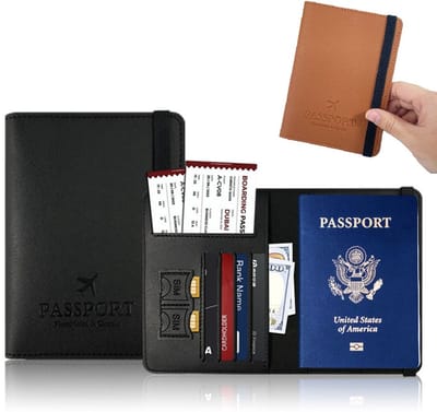 Luxe PU Leren Paspoort Hoesje I Paspoort Houder I Paspoort Cover I Paspoort Omslag I Paspoort Etui I Zwart