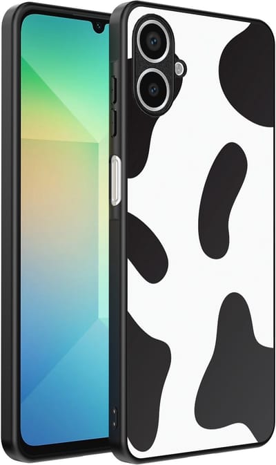 Smartphonica Telefoonhoesje Geschikt voor Samsung Galaxy A06 met Koeienvlekken Opdruk - TPU Backcover Case With Cow Patches Design geschikt voor Samsung Galaxy A06