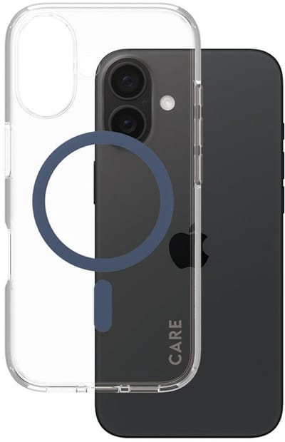 CARE by PanzerGlass Flagship Case - Transparant Urban Combat w. - Blauw MagSafe iPhone 16