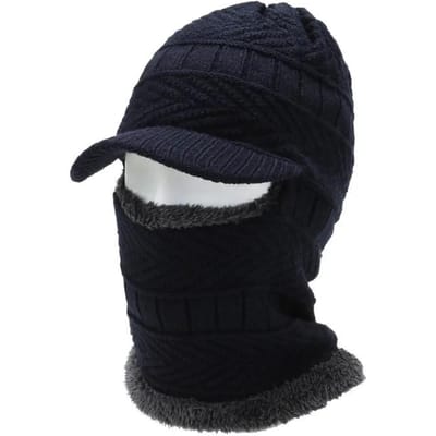 Winterhoed voor heren Dames Skullies Mutsen Hoeden Winter Warm houden Wollen sjaal Cap Bivakmuts Gebreide muts voor dames marineblauwe kleur