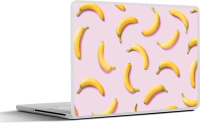 Laptop sticker - 14 inch - Banaan - Roze - Pastel - 32x5x23x5cm - Laptopstickers - Laptop skin - Cover