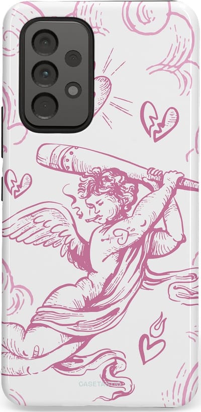 Casetastic Hoesje Geschikt voor Samsung A53 - Stijlvolle Beschermende Duo-layer Case - Engel Roze Liefde